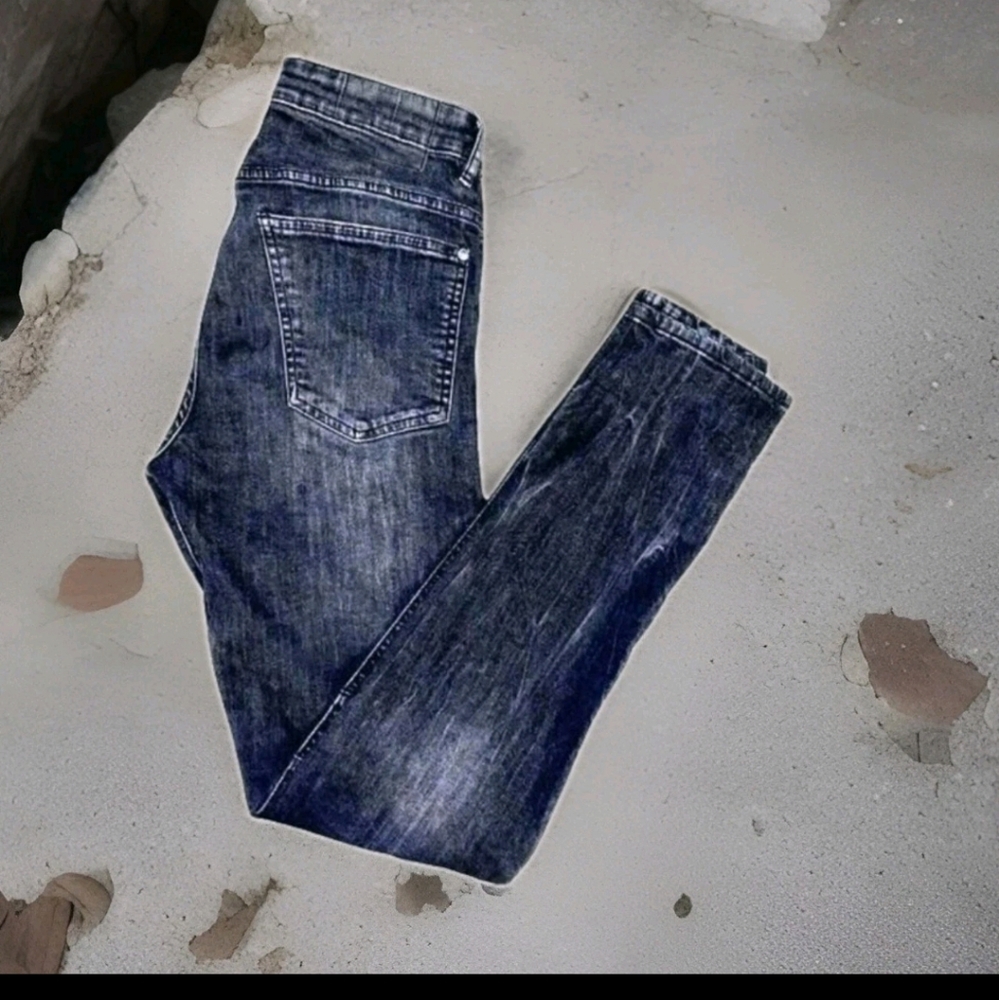 H&M Jeans Divided High Waist Button Fly Skinny Jeans 2 - Picture 1 of 4